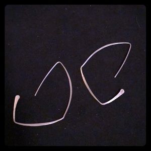 Sterling Silver Geometric Open-back Hoops